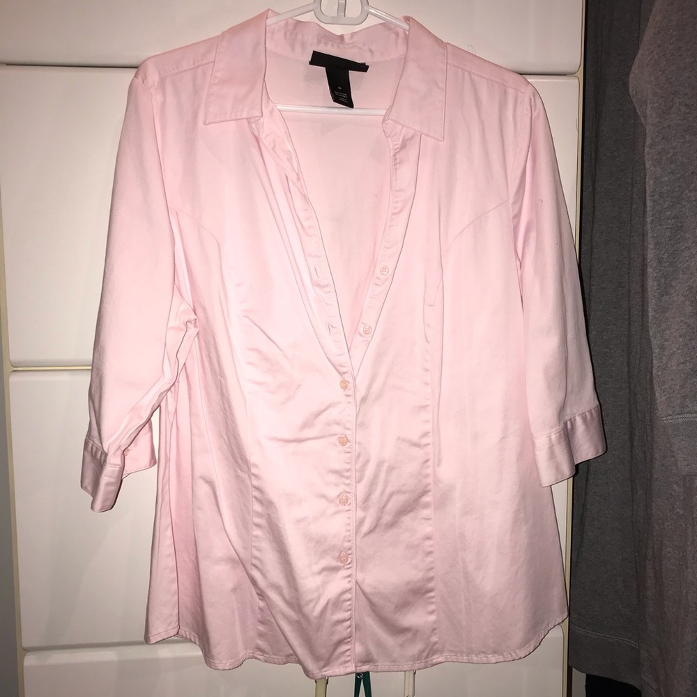 Light Pink Button Up Collar Shirt
